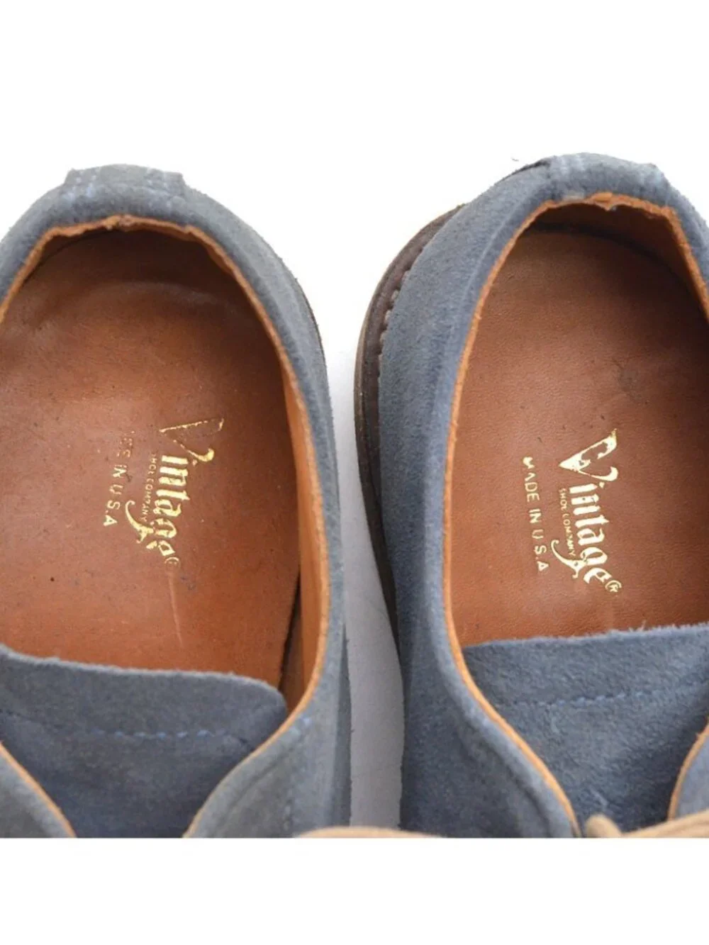 Men Vintage Shoe Company Henry Jeans Blue Oxfords 8 New